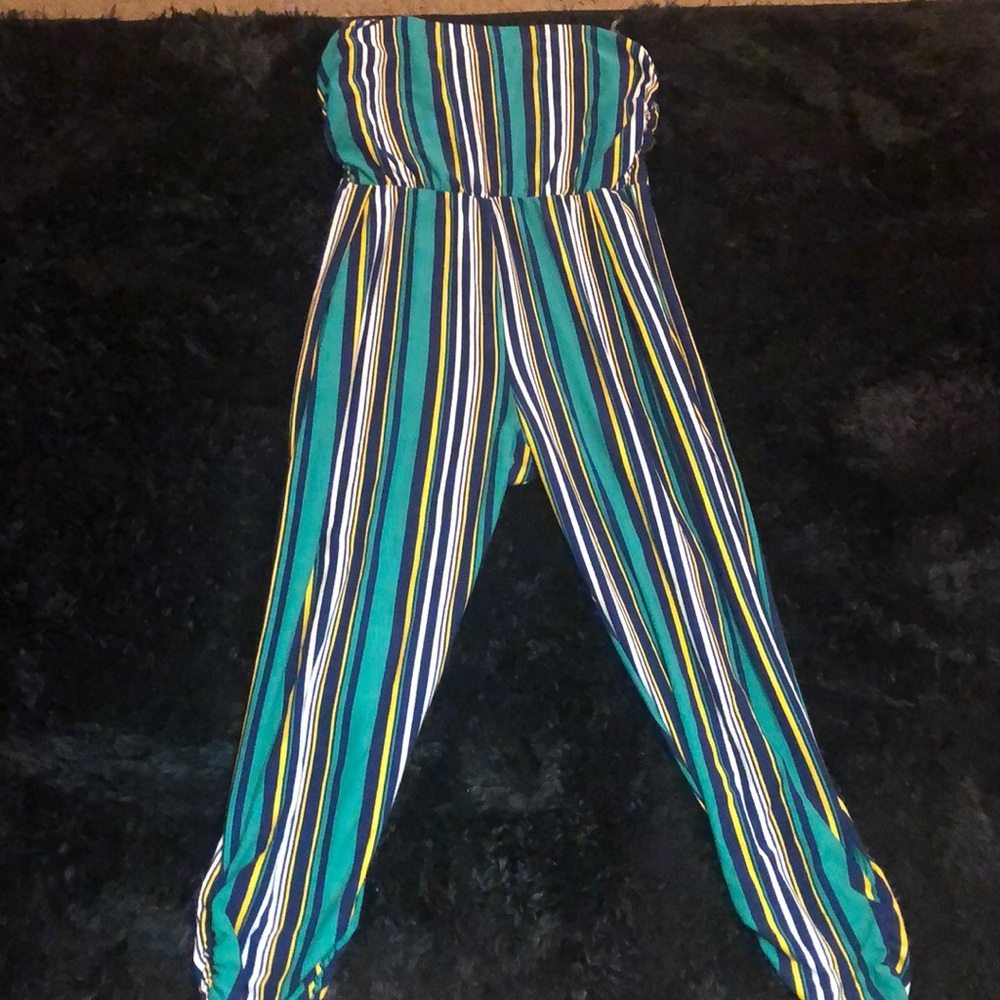 Cute Summer Striped Tube Top Jumpsuit!!! NWOT